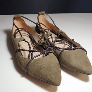 Massimo Dutti suede lace up flats